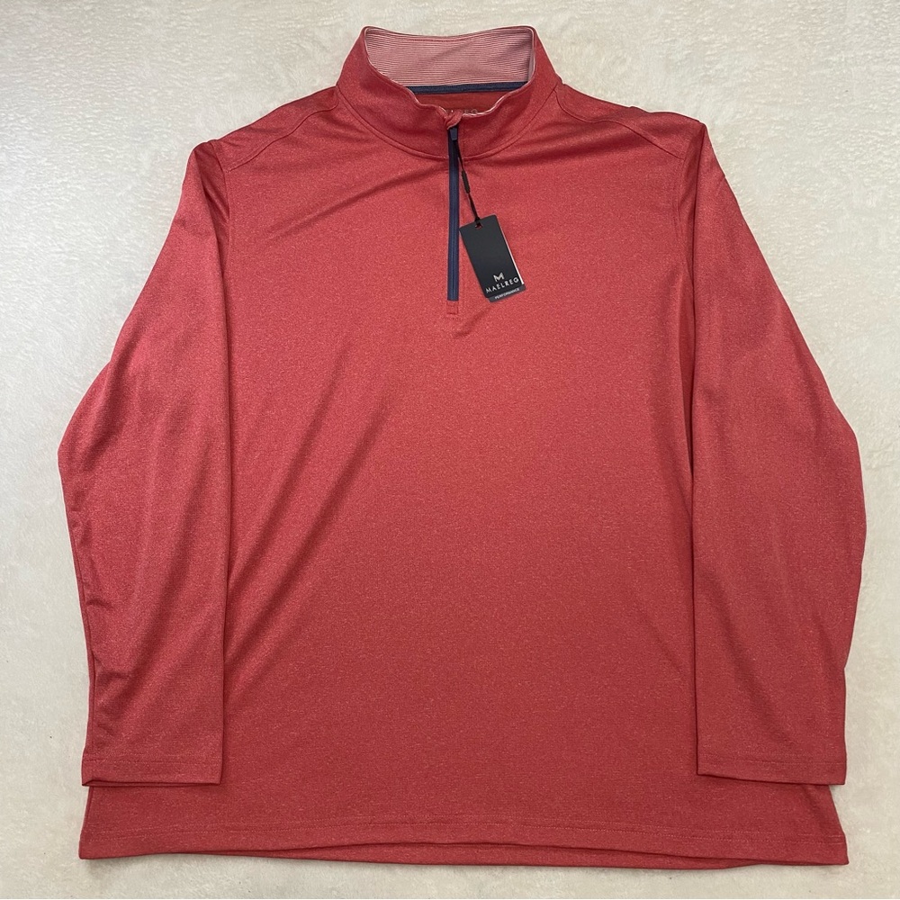 NWT Maelreg 1/4 Zip Golf Pullover Red Long Sleeve Performance Wicking 3XL